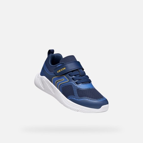 Lightweight breathable shoes SPRINTYE BOY Navy/Yellow - image number 4 | GEOX