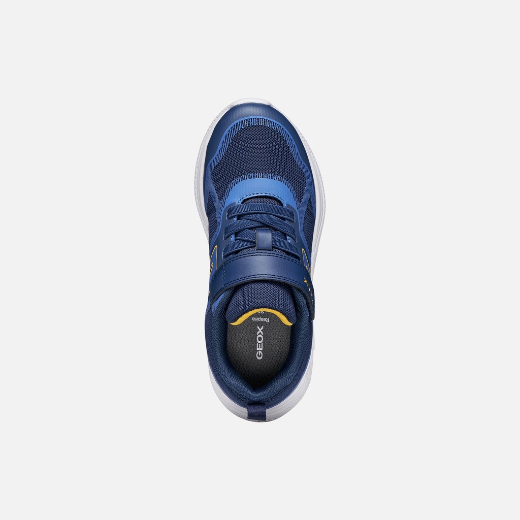 Lightweight breathable shoes SPRINTYE BOY Navy/Yellow - image number 5 | GEOX