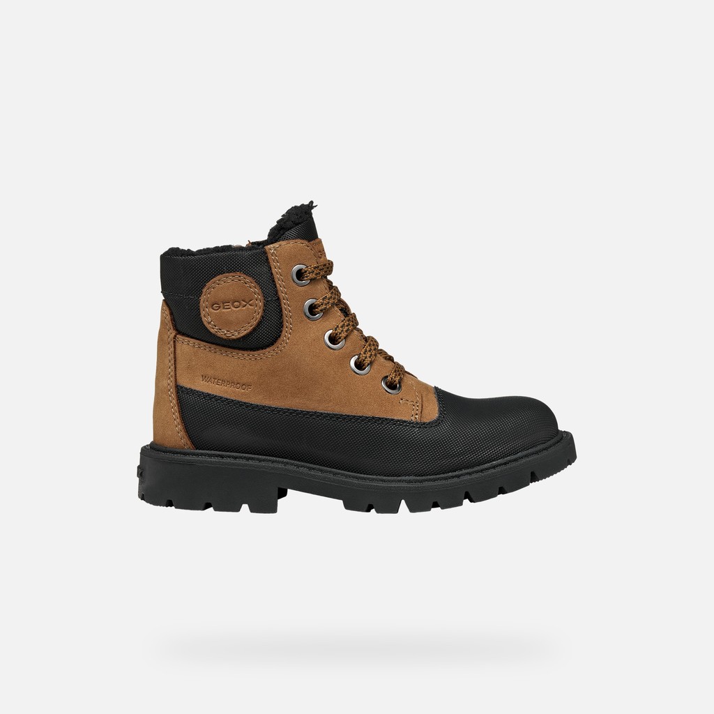 Waterproof ankle boots SHAYLAX   BOY Toffee/Black - image number 1 | GEOX