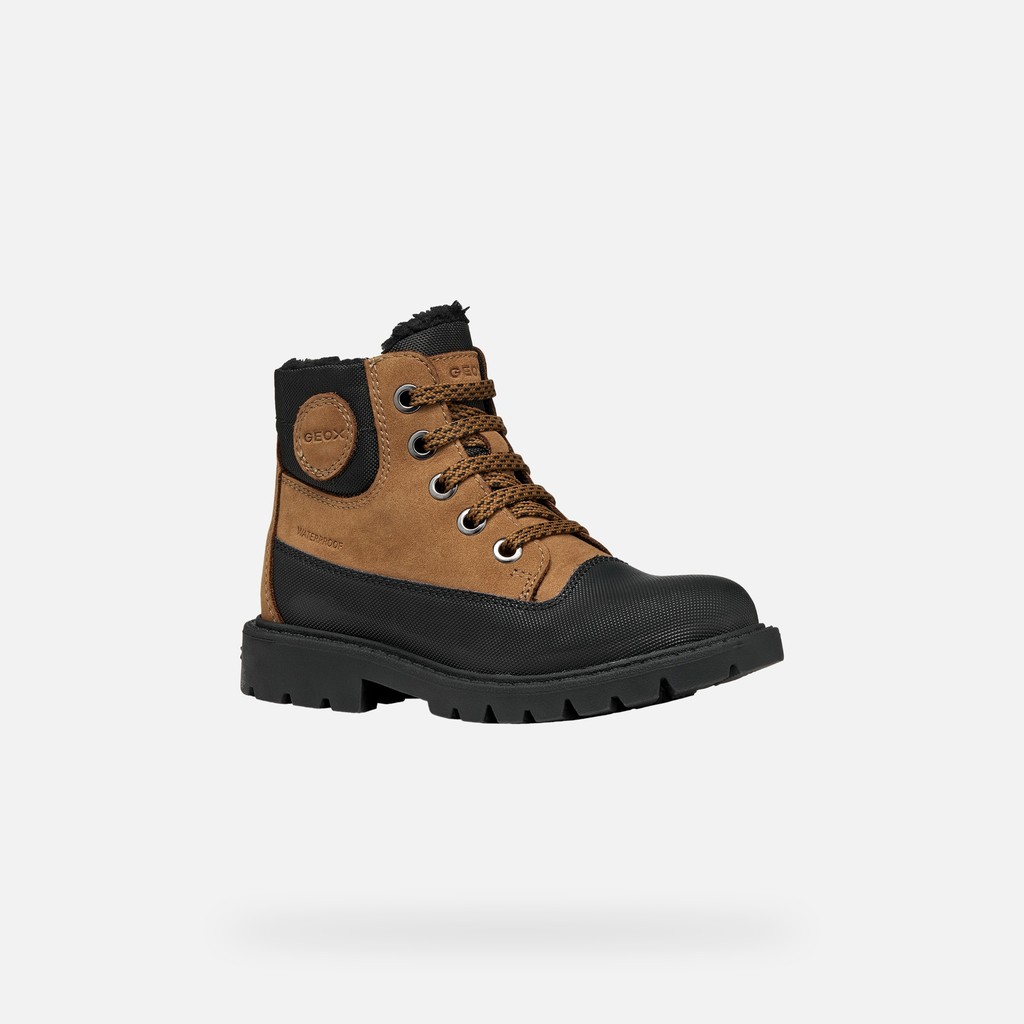 Waterproof ankle boots SHAYLAX   BOY Toffee/Black - image number 2 | GEOX