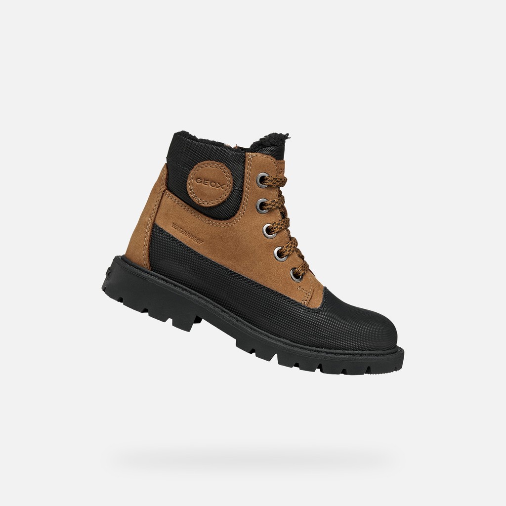 Waterproof ankle boots SHAYLAX   BOY Toffee/Black - image number 0 | GEOX