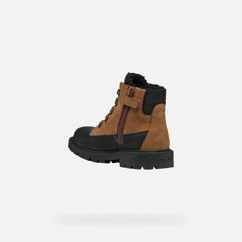 Waterproof ankle boots SHAYLAX   BOY Toffee/Black - image number 3 | GEOX