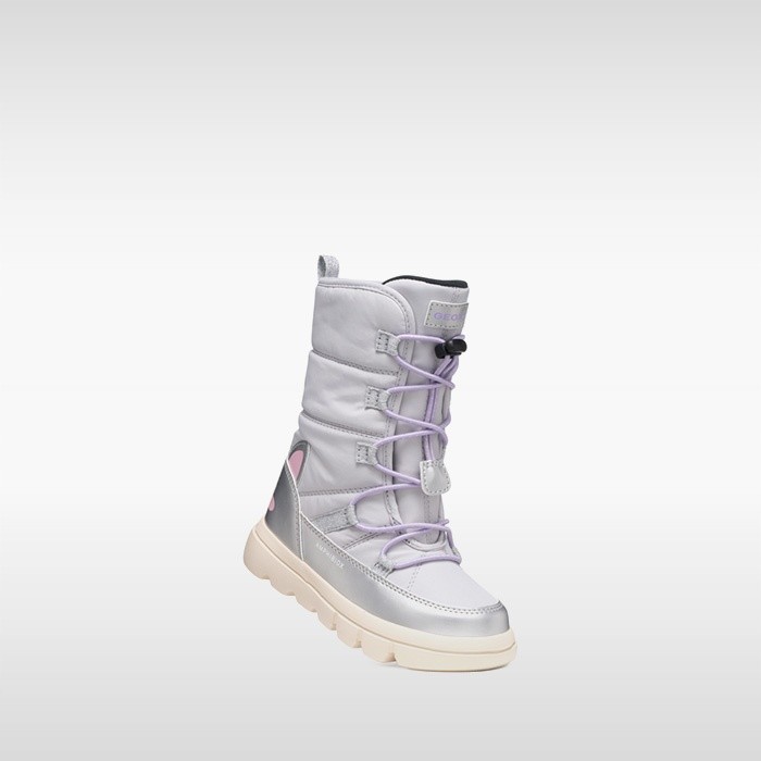 Waterproof snow ankle boots WILLABOOM ABX GIRL Silver/Multicolor | GEOX