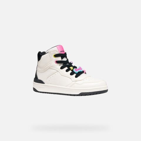 High top sneakers WASHIBA GIRL White/Black - image number 2 | GEOX