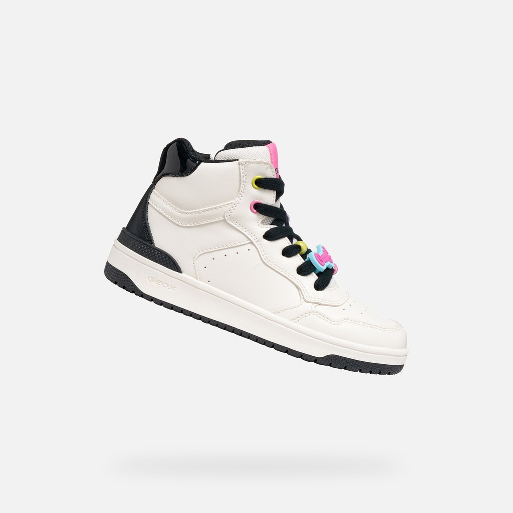 High top sneakers WASHIBA GIRL White/Black - image number 0 | GEOX