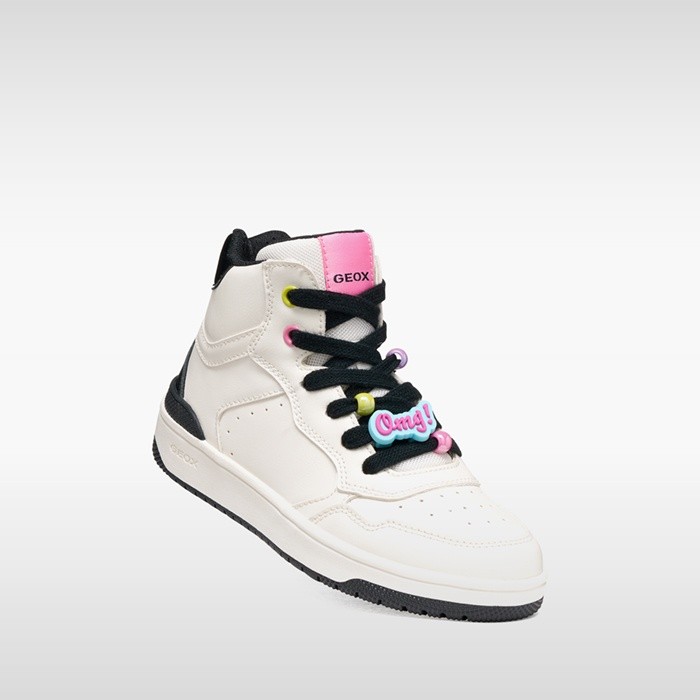 High top sneakers WASHIBA GIRL White/Black | GEOX