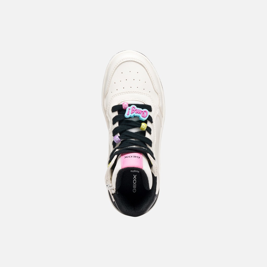 High top sneakers WASHIBA GIRL White/Black - image number 5 | GEOX