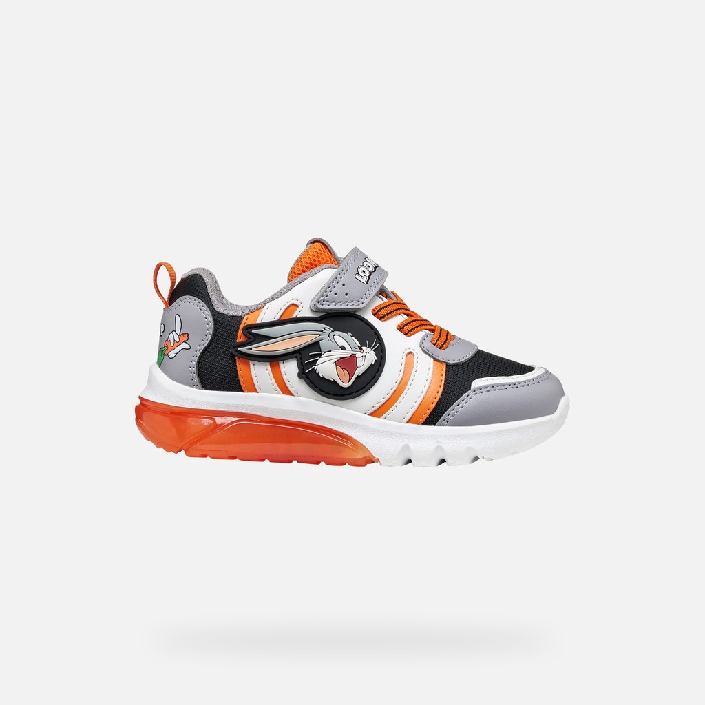 Looney Tunes shoes CIBERDRON BOY Grey/Orange - image number 2 | GEOX