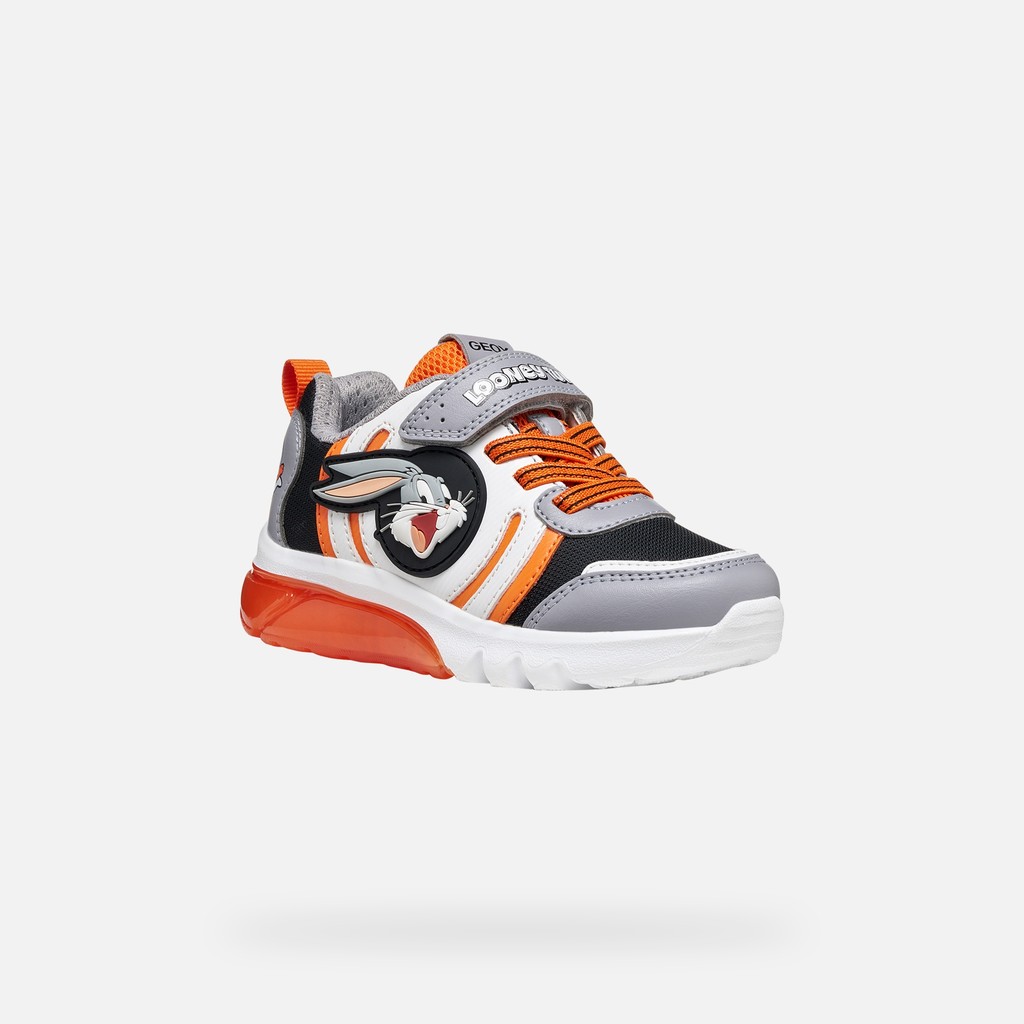 Looney Tunes shoes CIBERDRON BOY Grey/Orange - image number 3 | GEOX