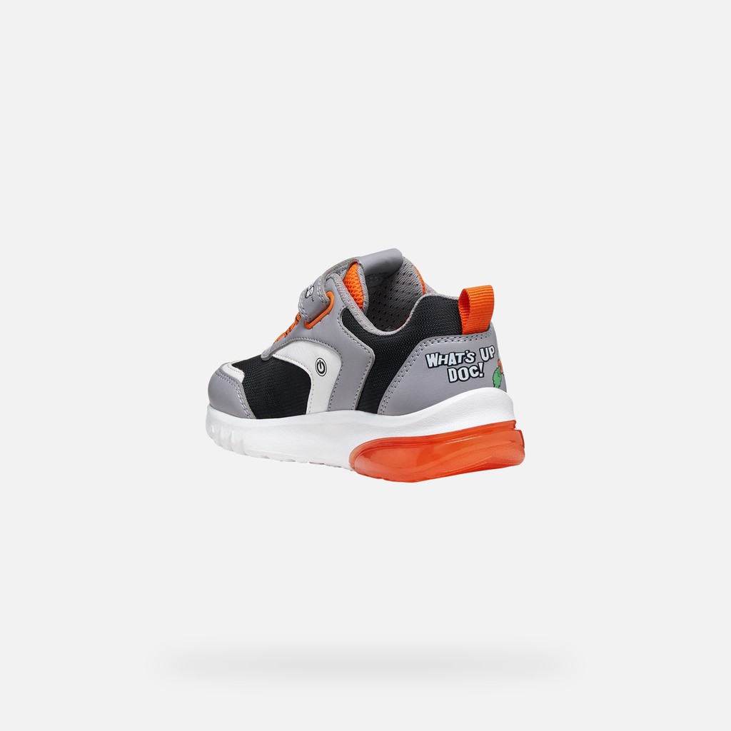 Looney Tunes shoes CIBERDRON BOY Grey/Orange - image number 4 | GEOX