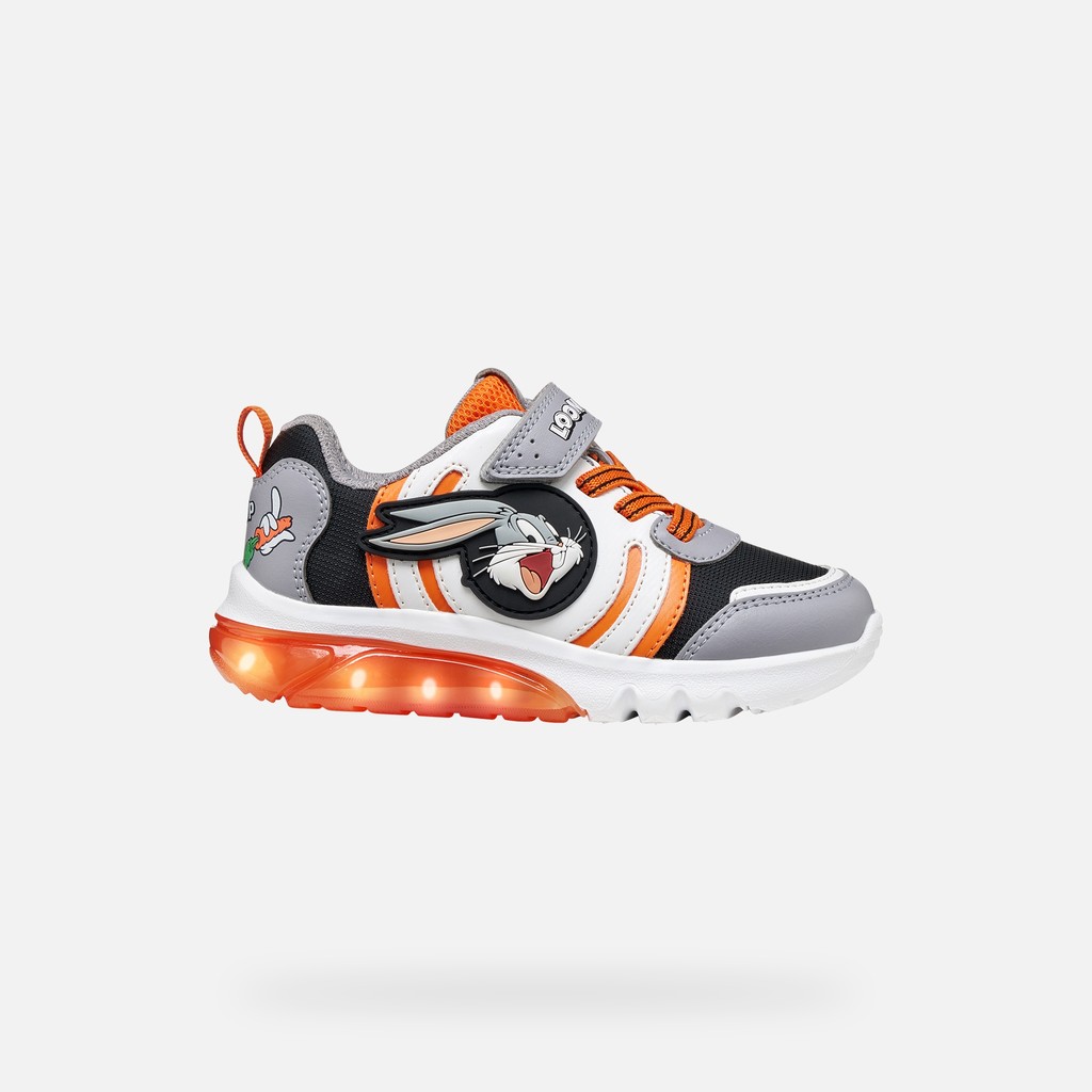 Looney Tunes shoes CIBERDRON BOY Grey/Orange - image number 1 | GEOX