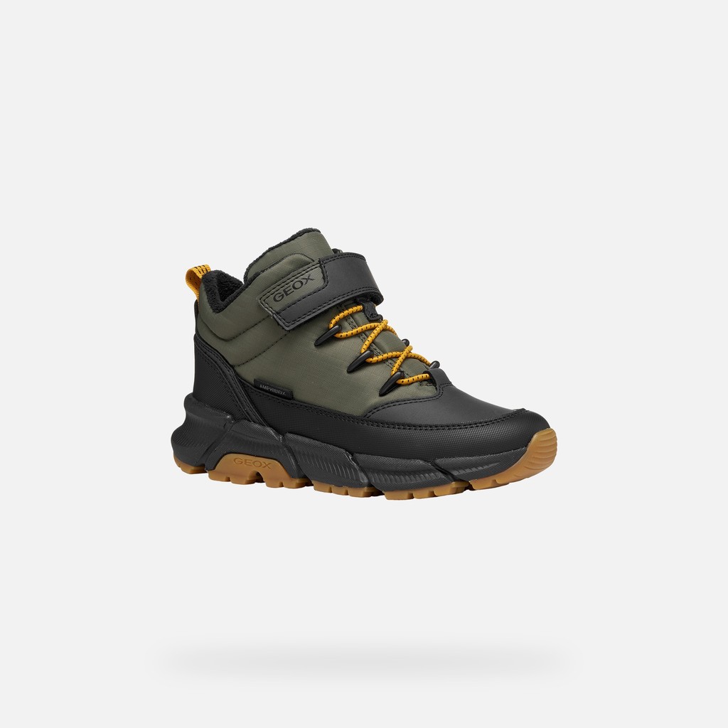 Waterproof ankle boots FLEXYPER PLUS ABX BOY Military - image number 2 | GEOX