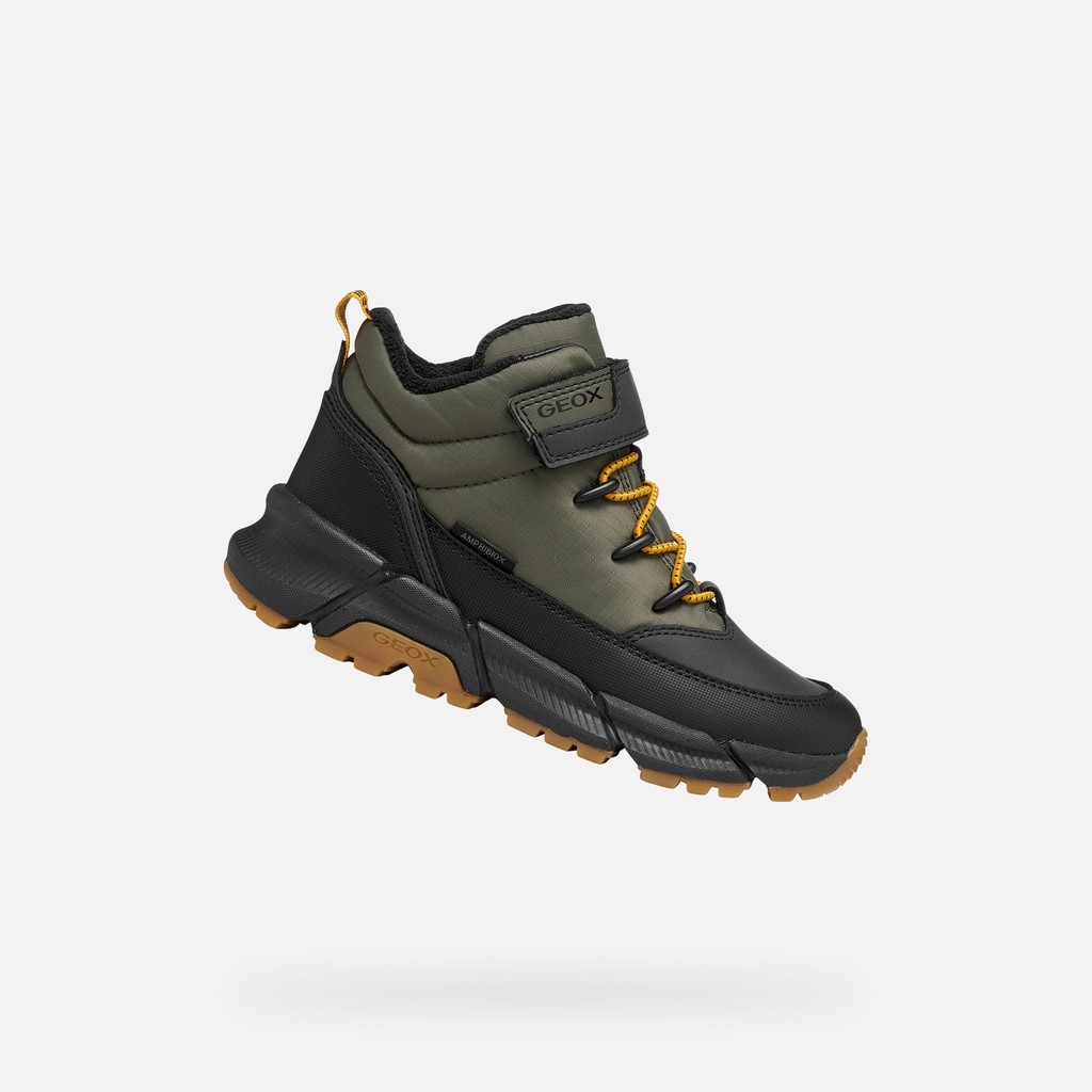 Waterproof ankle boots FLEXYPER PLUS ABX BOY Military - image number 0 | GEOX
