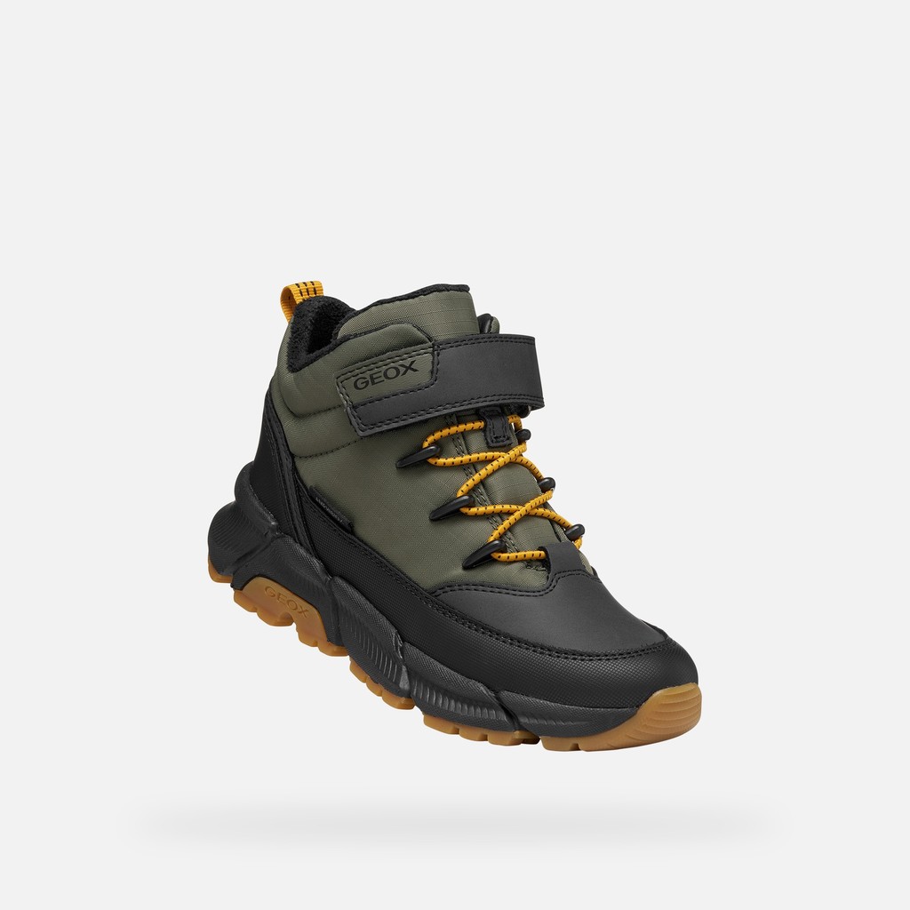 Waterproof ankle boots FLEXYPER PLUS ABX BOY Military - image number 4 | GEOX
