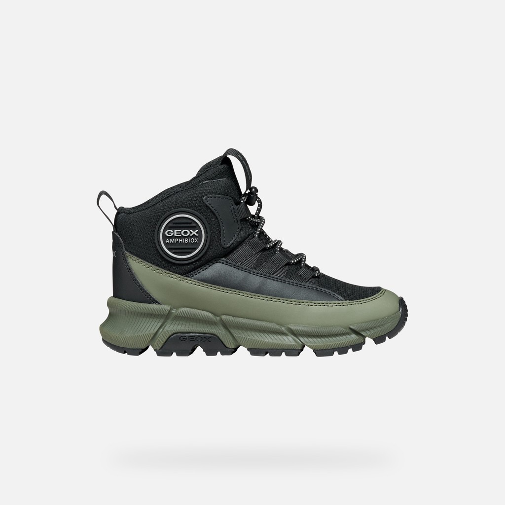 Waterproof ankle boots FLEXYPER PLUS ABX BOY Black/Military - image number 1 | GEOX