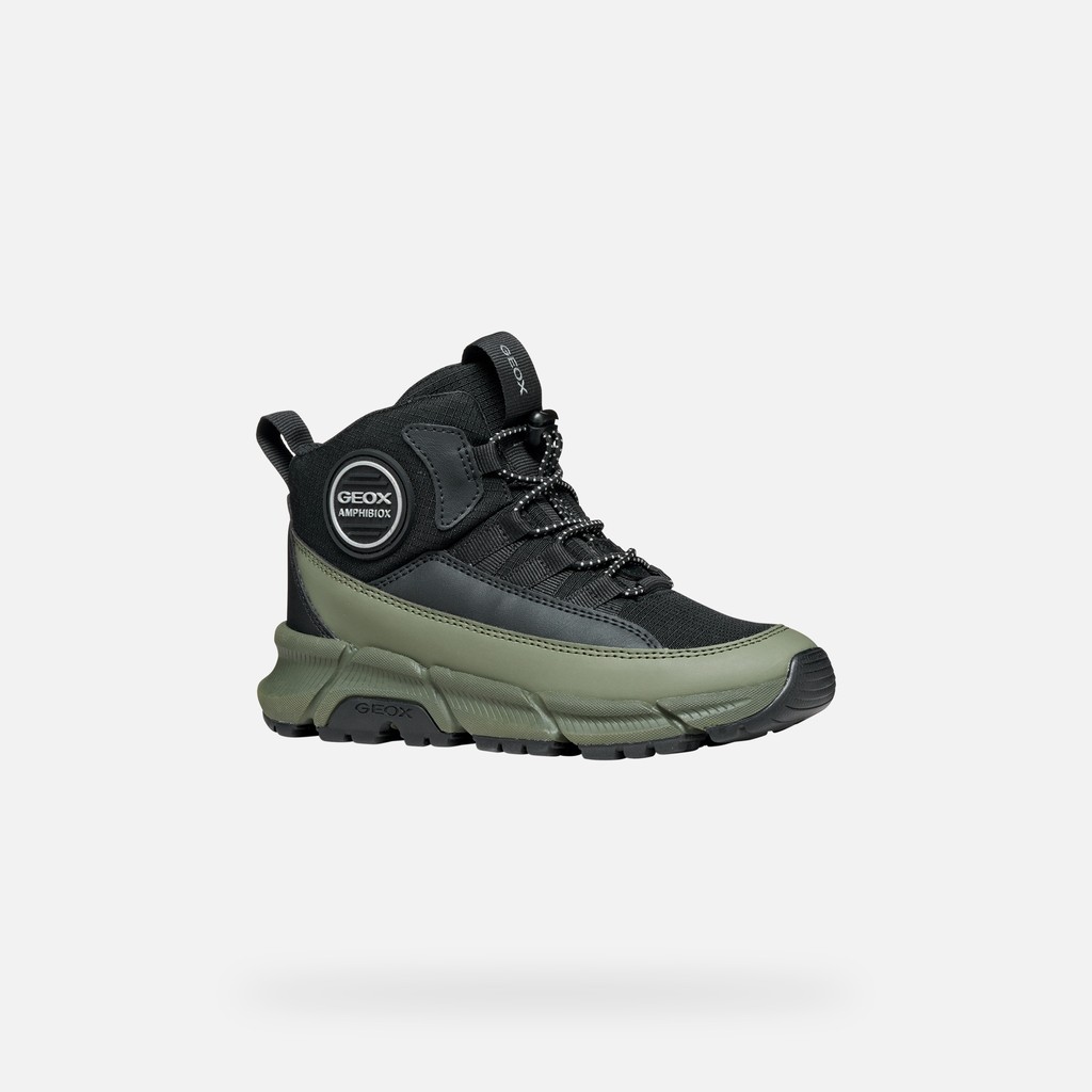 Waterproof ankle boots FLEXYPER PLUS ABX BOY Black/Military - image number 2 | GEOX