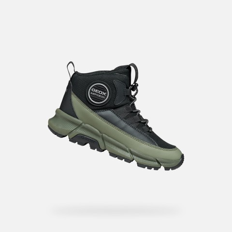 Waterproof ankle boots FLEXYPER PLUS ABX BOY Black/Military - image number 0 | GEOX