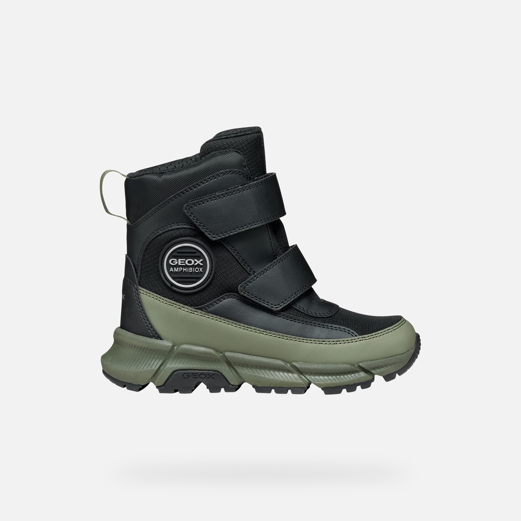 Waterproof ankle boots FLEXYPER PLUS ABX BOY Black/Military - image number 1 | GEOX