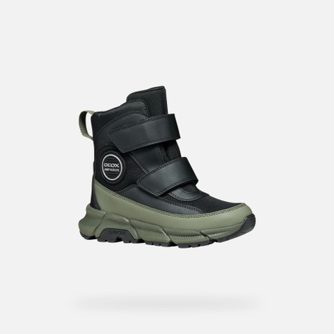 Waterproof ankle boots FLEXYPER PLUS ABX BOY Black/Military - image number 2 | GEOX