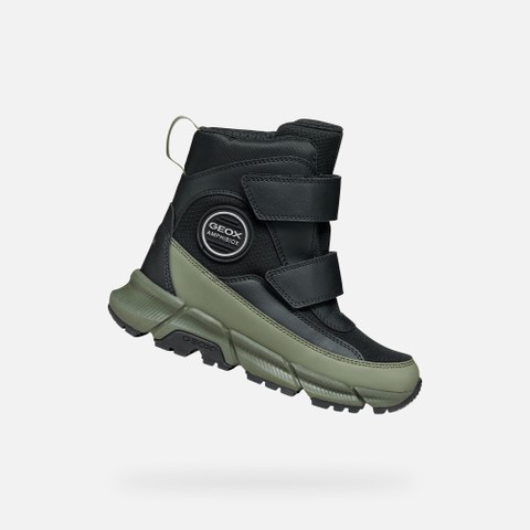 Waterproof ankle boots FLEXYPER PLUS ABX BOY Black/Military - image number 0 | GEOX