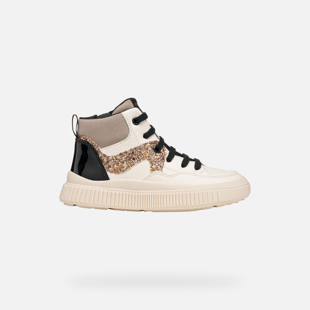 Baskets montantes LAQUINNY FILLE Ivoire clair/Bronze clair - image number 1 | GEOX