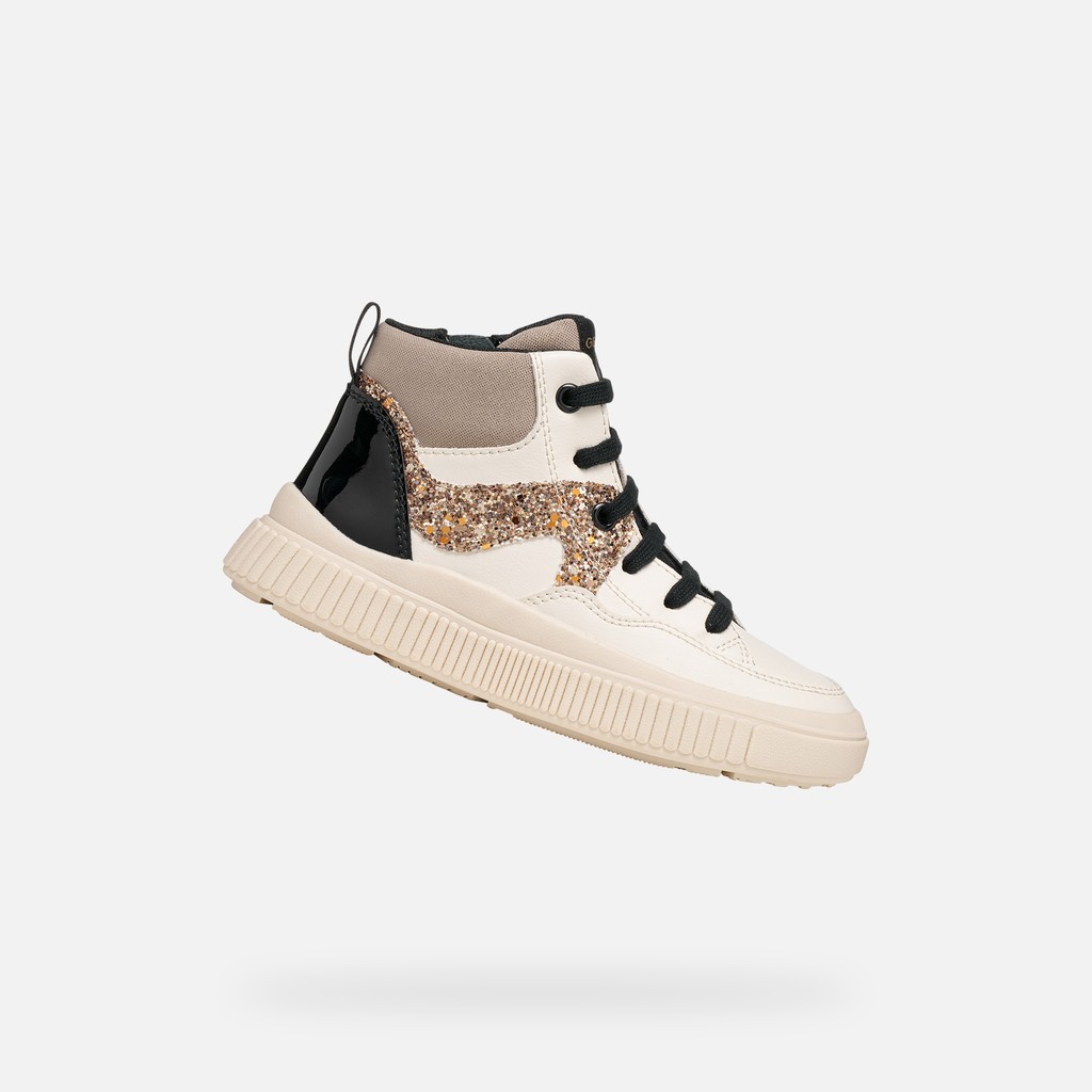 Baskets montantes LAQUINNY FILLE Ivoire clair/Bronze clair - image number 0 | GEOX