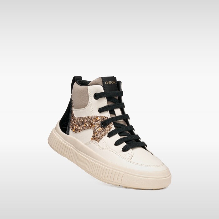 Baskets montantes LAQUINNY FILLE Ivoire clair/Bronze clair | GEOX