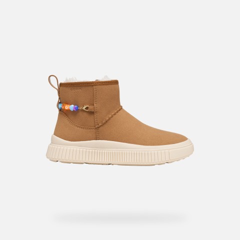 Fur-trimmed ankle boots LAQUINNY GIRL Whisky - image number 2 | GEOX