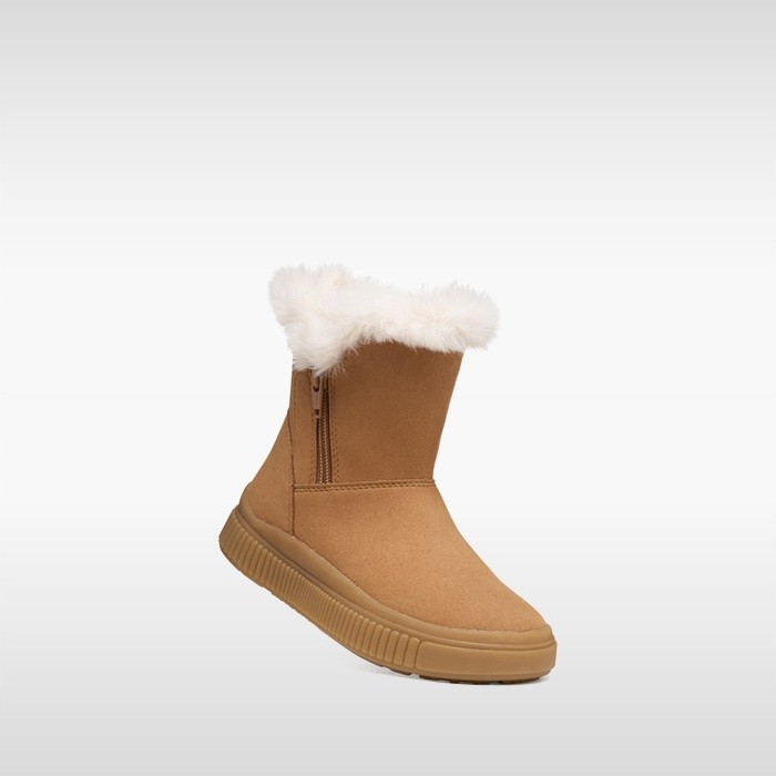 Fur-trimmed ankle boots LAQUINNY GIRL Whisky | GEOX