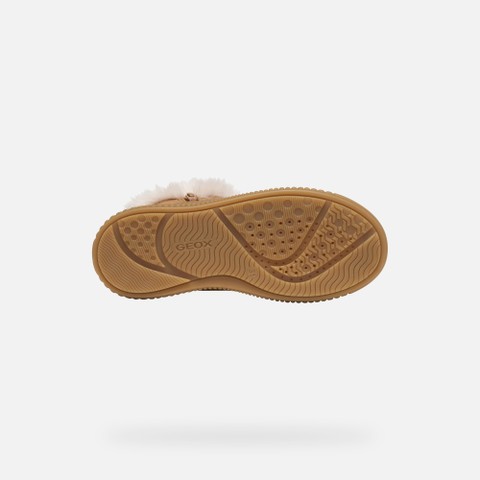 Fur-trimmed ankle boots LAQUINNY GIRL Whisky - image number 6 | GEOX