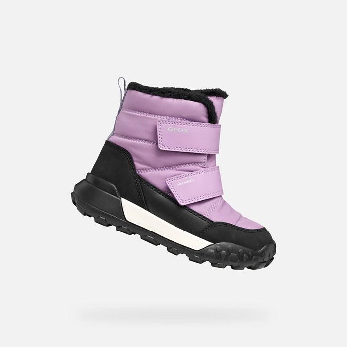 Bottines imperm&eacute;ables de neige TREKKYUP ABX FILLE Lilas/Violet | GEOX