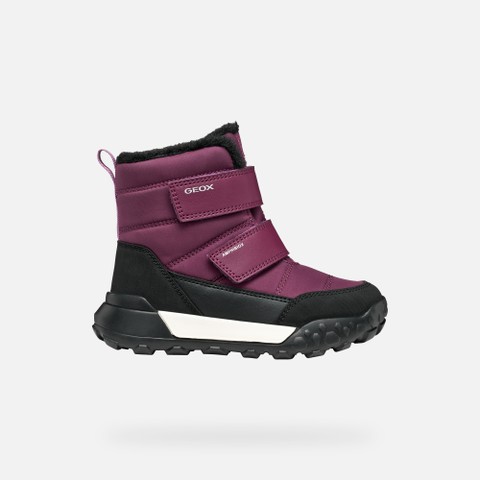 Waterproof snow ankle boots TREKKYUP ABX GIRL Dark purple/Fuchsia - image number 1 | GEOX
