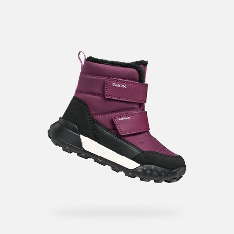 Waterproof snow ankle boots TREKKYUP ABX GIRL Dark purple/Fuchsia | GEOX