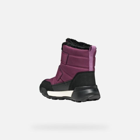 Waterproof snow ankle boots TREKKYUP ABX GIRL Dark purple/Fuchsia - image number 3 | GEOX