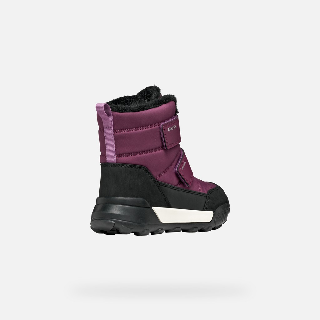 Waterproof snow ankle boots TREKKYUP ABX GIRL Dark purple/Fuchsia - image number 4 | GEOX