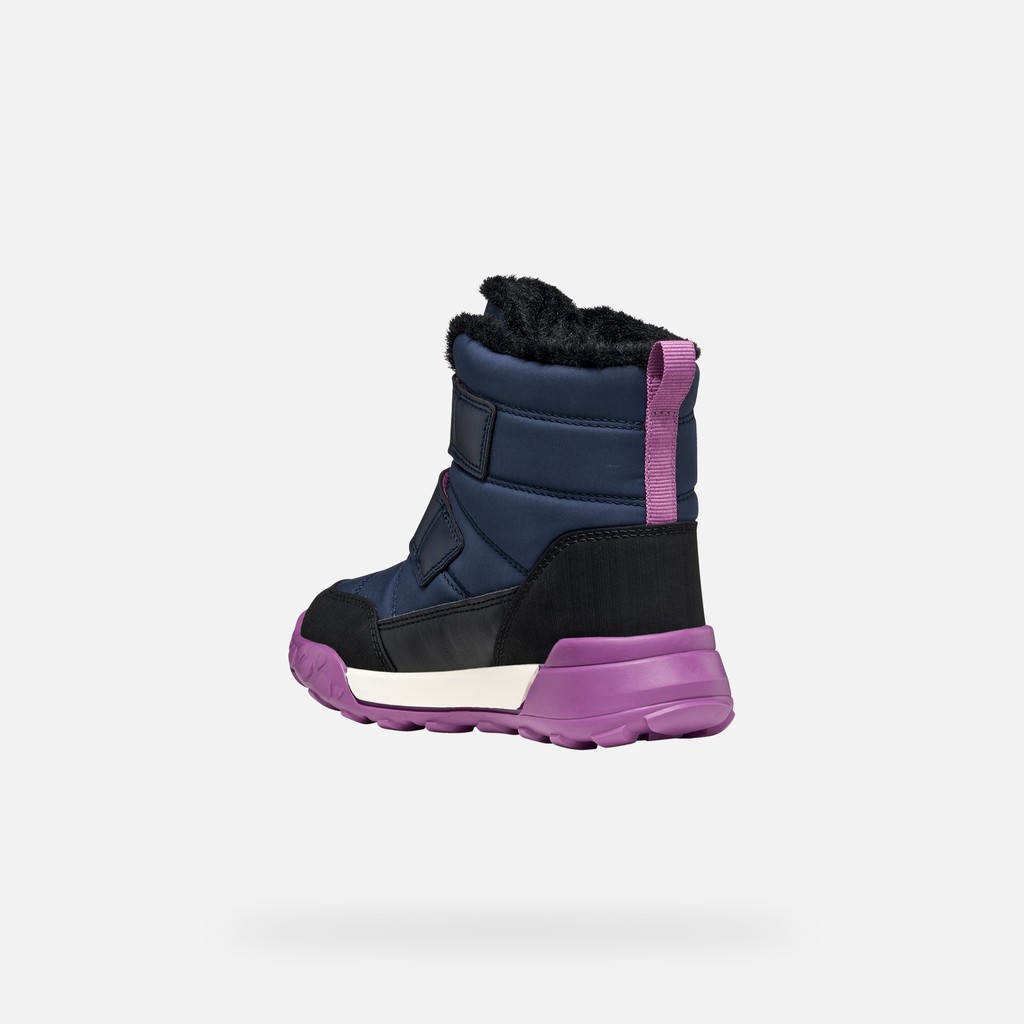 Waterproof snow ankle boots TREKKYUP ABX GIRL Navy/Cyclamen - image number 3 | GEOX