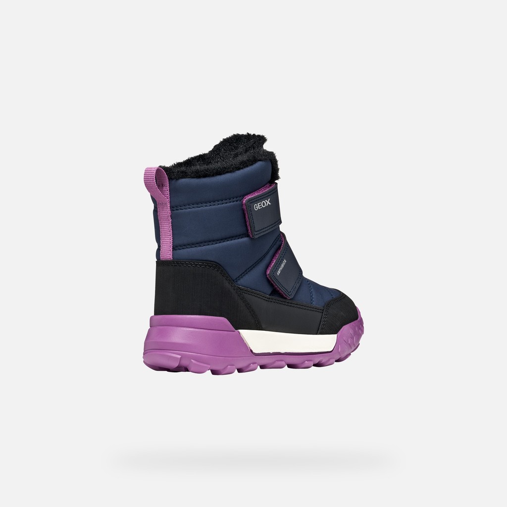 Waterproof snow ankle boots TREKKYUP ABX GIRL Navy/Cyclamen - image number 4 | GEOX