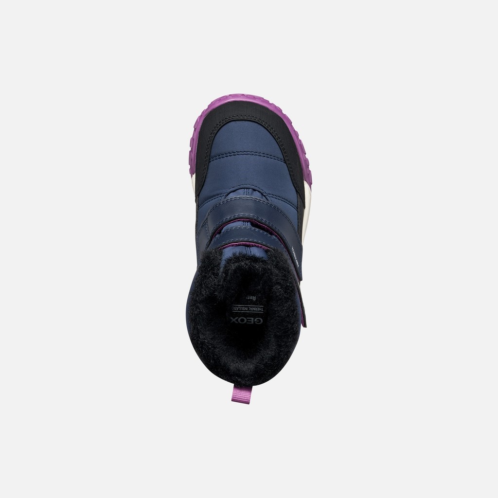 Waterproof snow ankle boots TREKKYUP ABX GIRL Navy/Cyclamen - image number 5 | GEOX