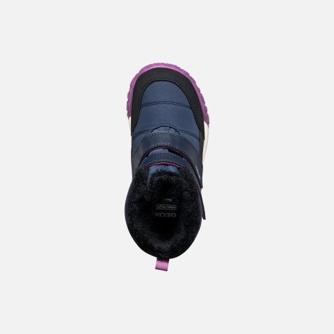 Waterproof snow ankle boots TREKKYUP ABX GIRL Navy/Cyclamen - image number 5 | GEOX