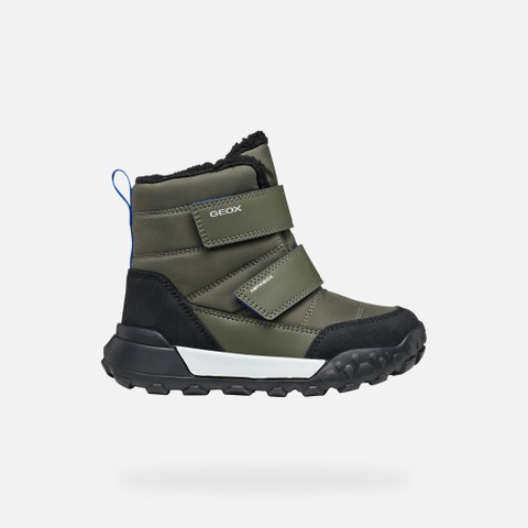Waterproof snow ankle boots TREKKYUP ABX BOY Dark green/Royal - image number 1 | GEOX
