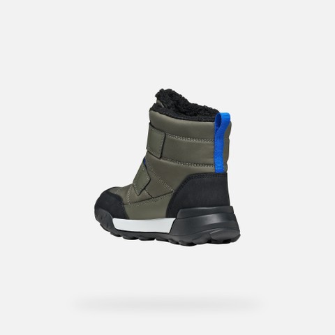 Waterproof snow ankle boots TREKKYUP ABX BOY Dark green/Royal - image number 3 | GEOX