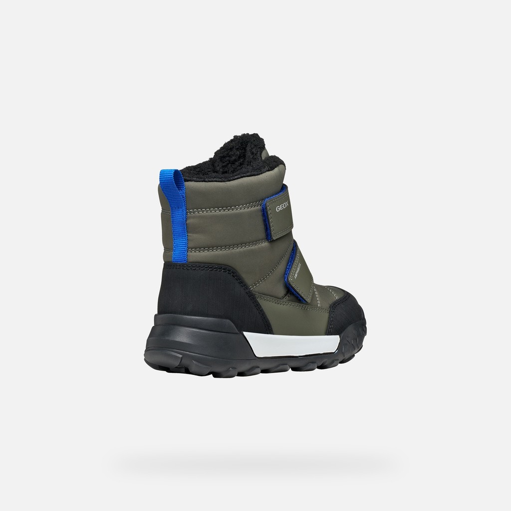 Waterproof snow ankle boots TREKKYUP ABX BOY Dark green/Royal - image number 4 | GEOX