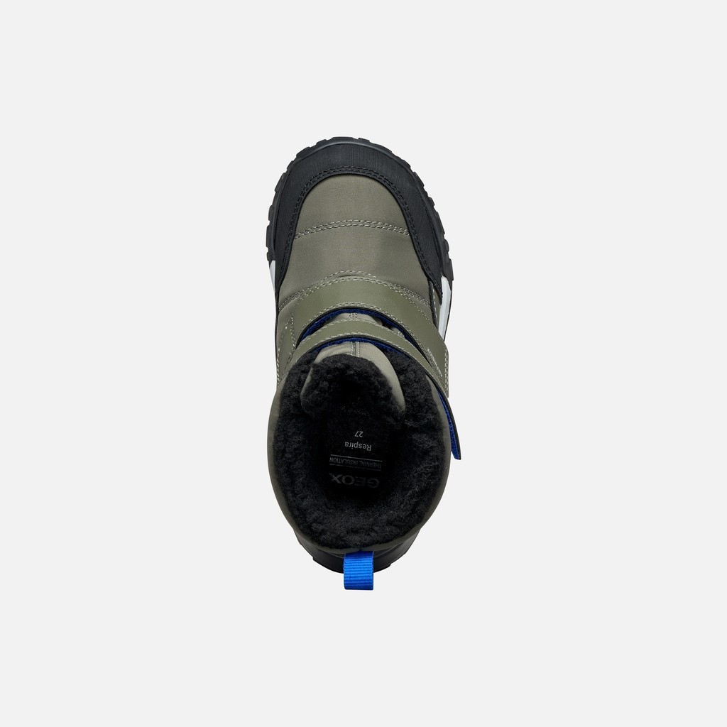 Waterproof snow ankle boots TREKKYUP ABX BOY Dark green/Royal - image number 5 | GEOX