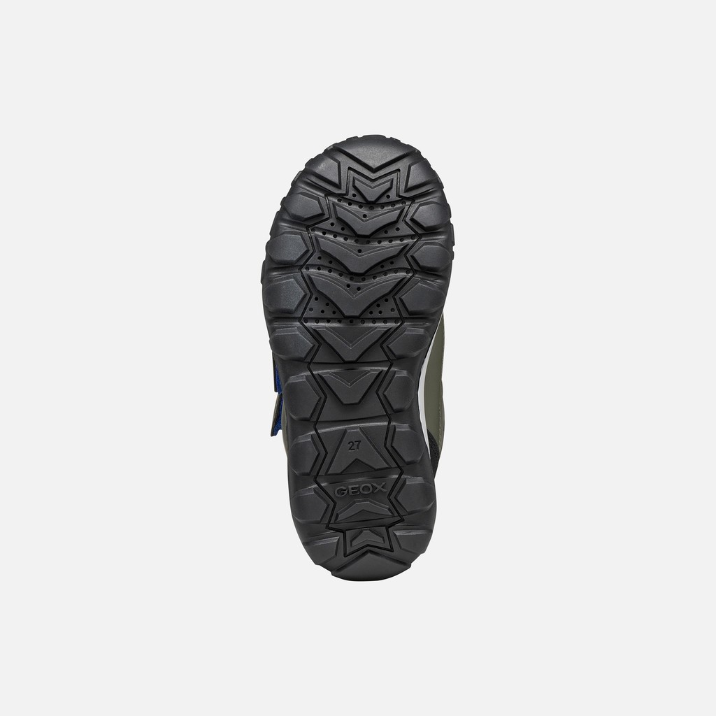 Waterproof snow ankle boots TREKKYUP ABX BOY Dark green/Royal - image number 6 | GEOX
