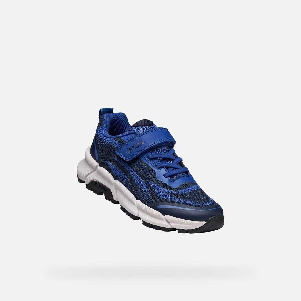 Lightweight cushioned sneakers FLEXYPER PLUS BOY Royal/Navy - image number 4 | GEOX