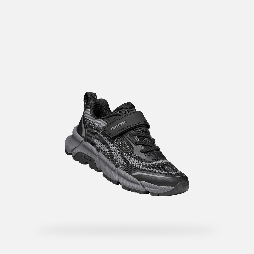 Lightweight cushioned sneakers FLEXYPER PLUS BOY Black - image number 4 | GEOX