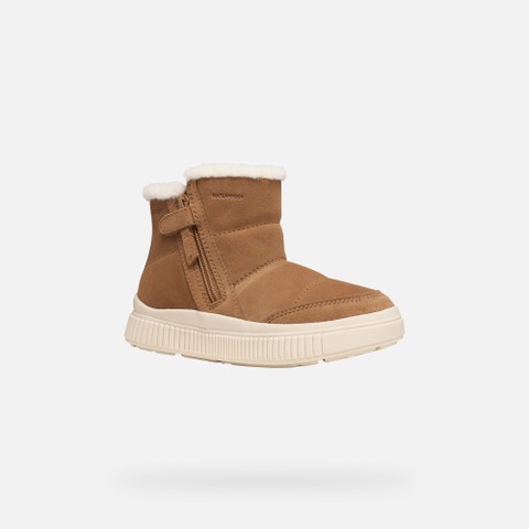 Bottines imperm&eacute;ables LAQUINNY   FILLE Brun cognac - image number 2 | GEOX