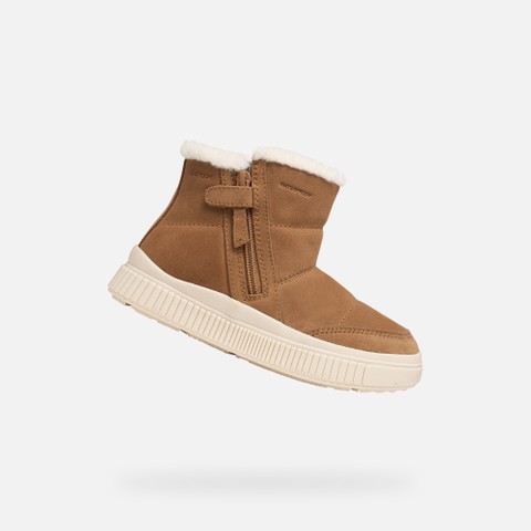 Bottines imperm&eacute;ables LAQUINNY   FILLE Brun cognac | GEOX