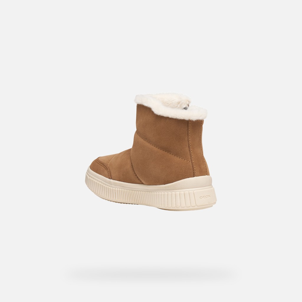 Bottines imperm&eacute;ables LAQUINNY   FILLE Brun cognac - image number 3 | GEOX