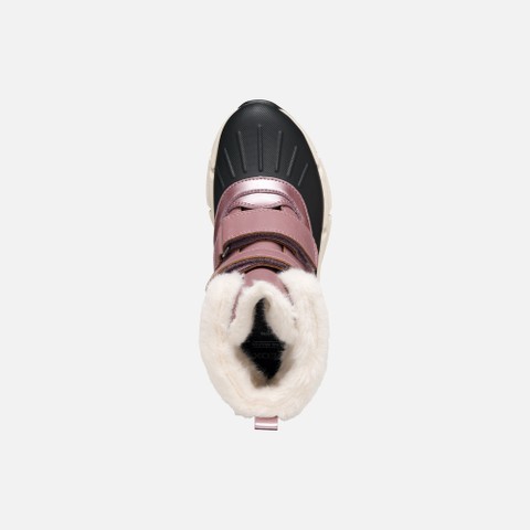 Waterproof snow ankle boots FLEXYPER PLUS ABX GIRL Dark rose/Black - image number 5 | GEOX